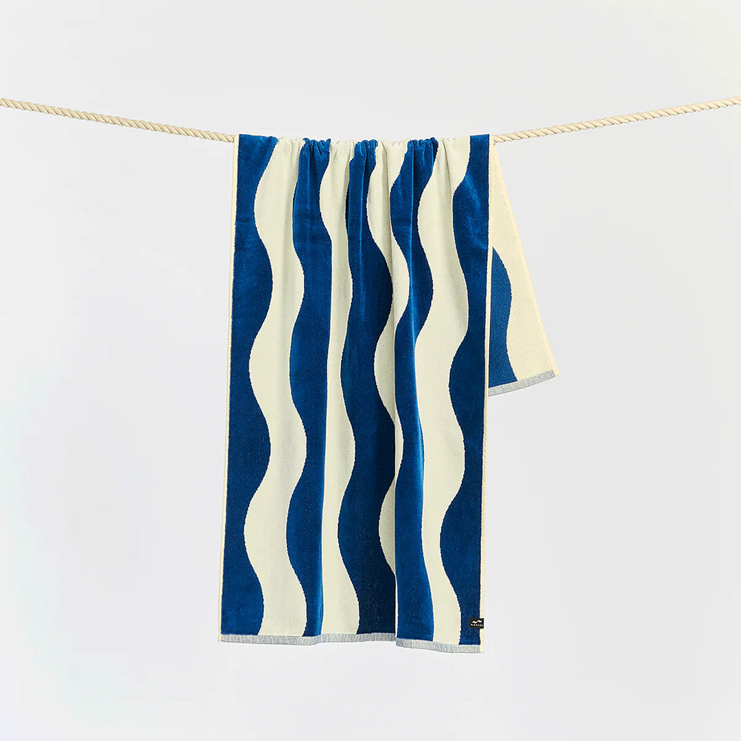 Slowtide Stripe Towel - Deep Pool