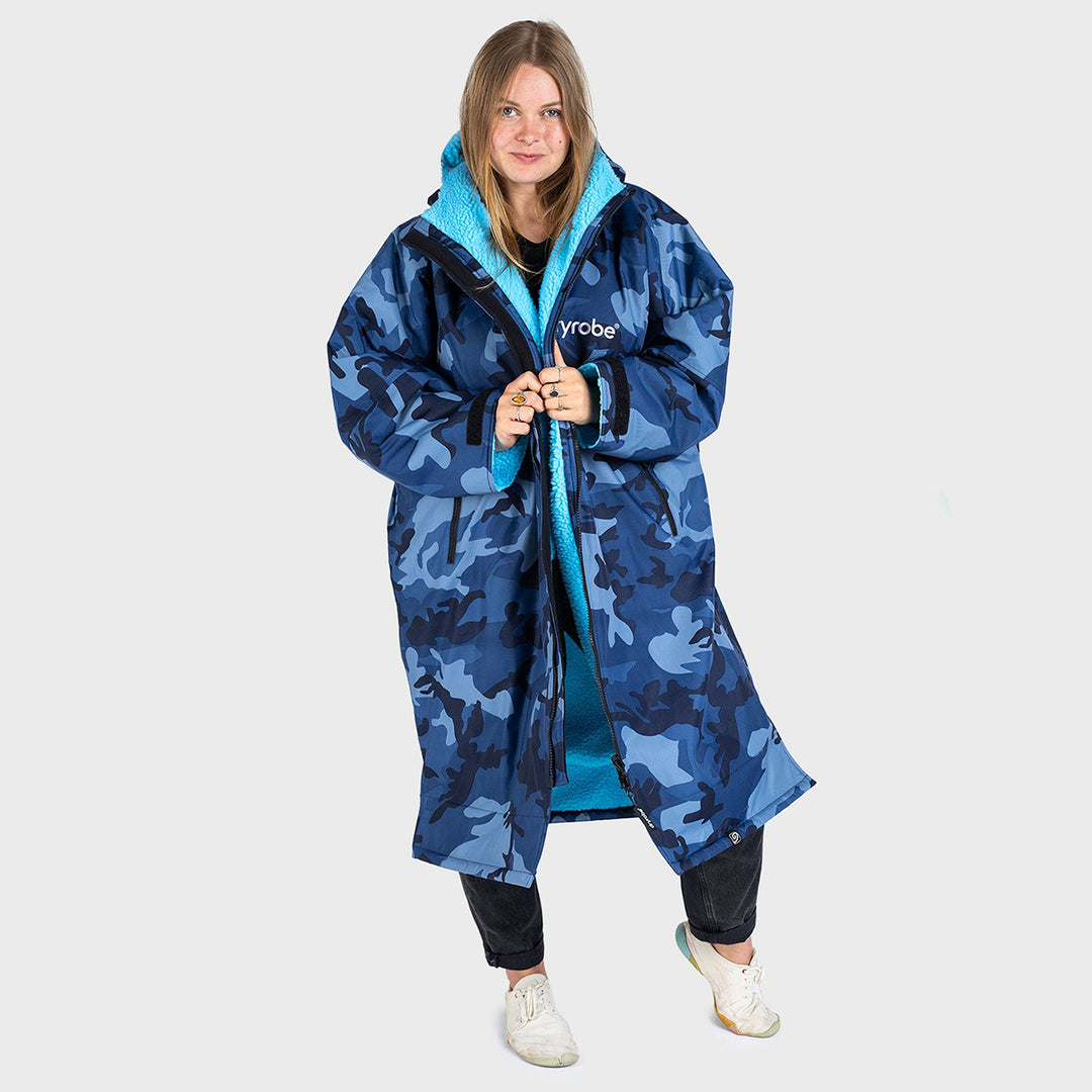 Dryrobe Advance Long Sleeve Change Robe V3 - Blue Camo/Blue