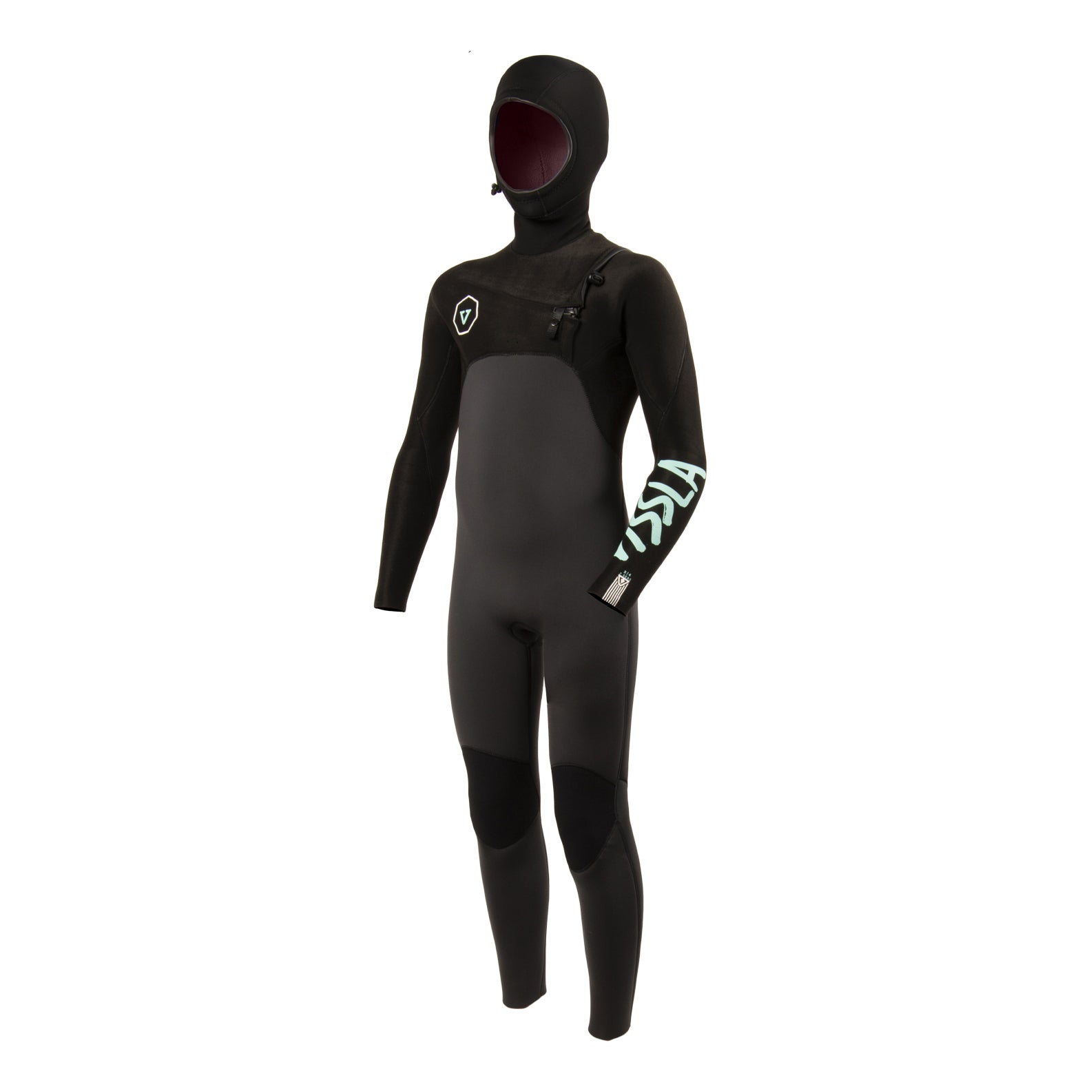 Vissla Boys 7 Seas 5 4 3 Chest Zip Wetsuit Phantom Surf the Greats