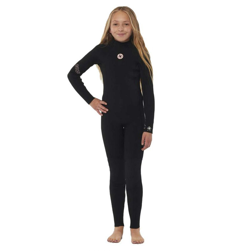 SISSTR 7 Seas Youth 3/2 Back Zip Wetsuit - Black