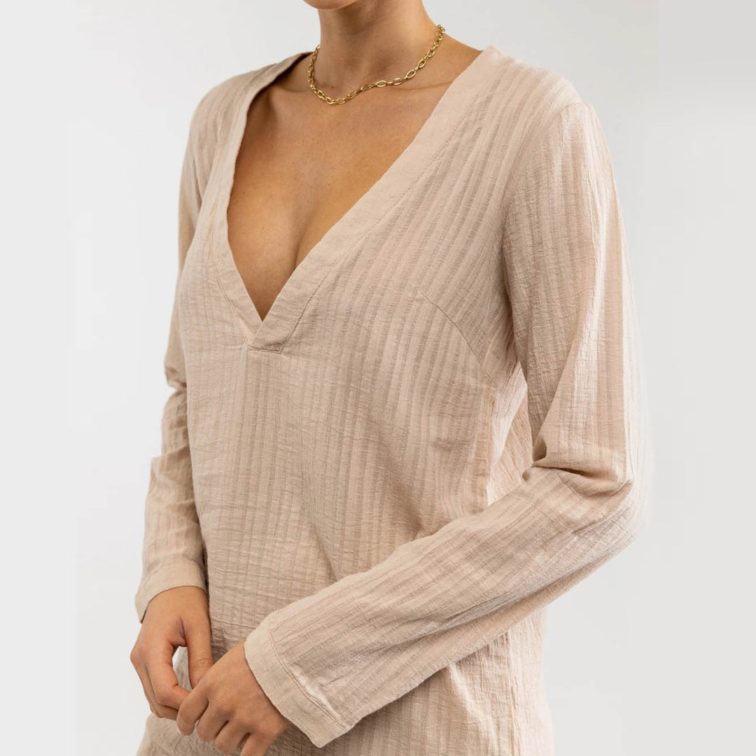 Rhythm Seaside Long Sleeve Overswim - Almond