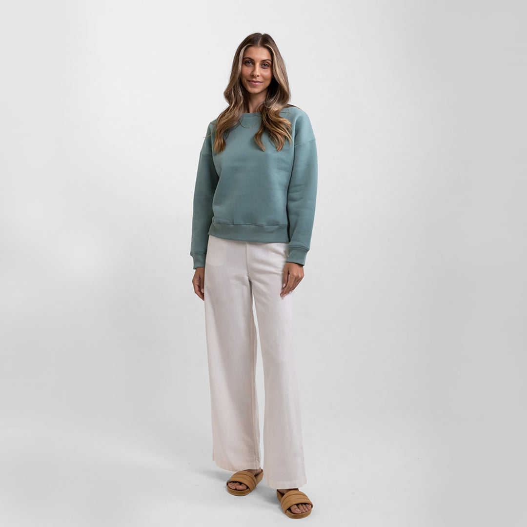 Rhythm Classic Crew Neck Fleece - Eucalyptus