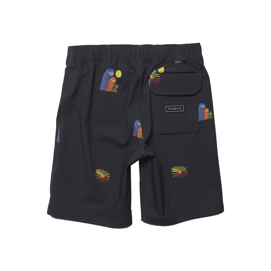 Vissla Outside Sets 13"  Kids Boardshort - Black