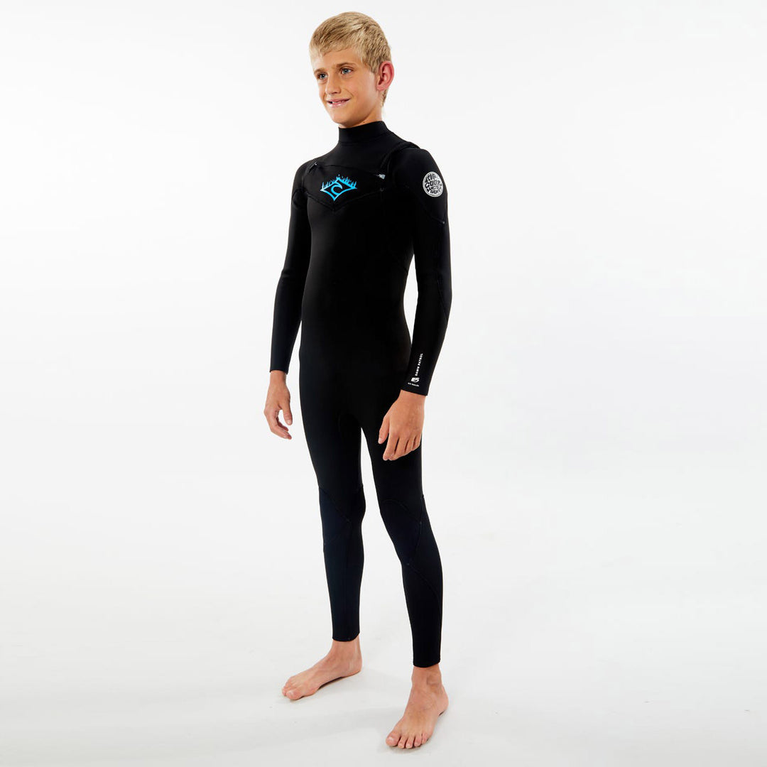 Rip Curl 4/3mm Jr. Dawn Patrol Wetsuit - Black/White