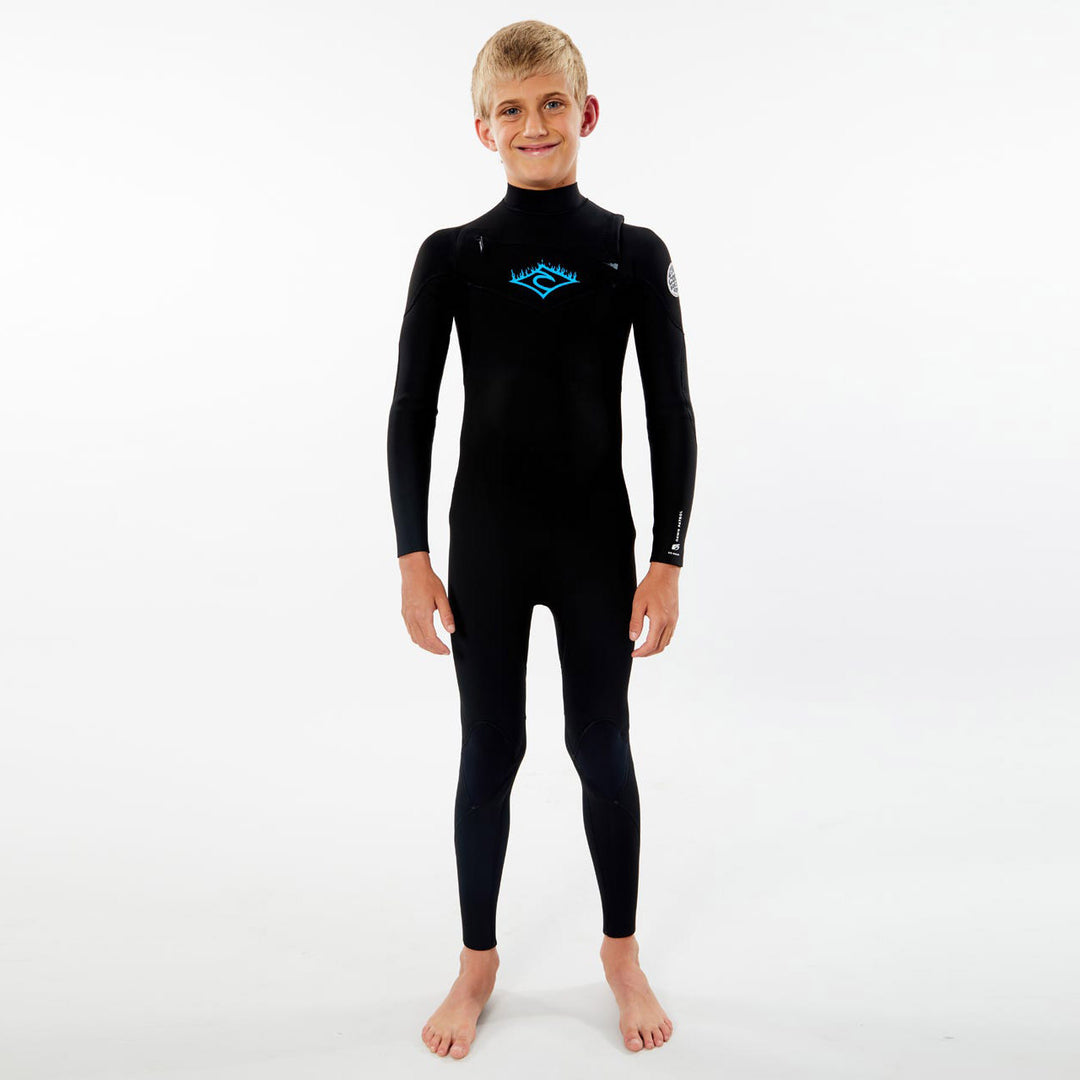 Rip Curl 4/3mm Jr. Dawn Patrol Wetsuit - Black/White